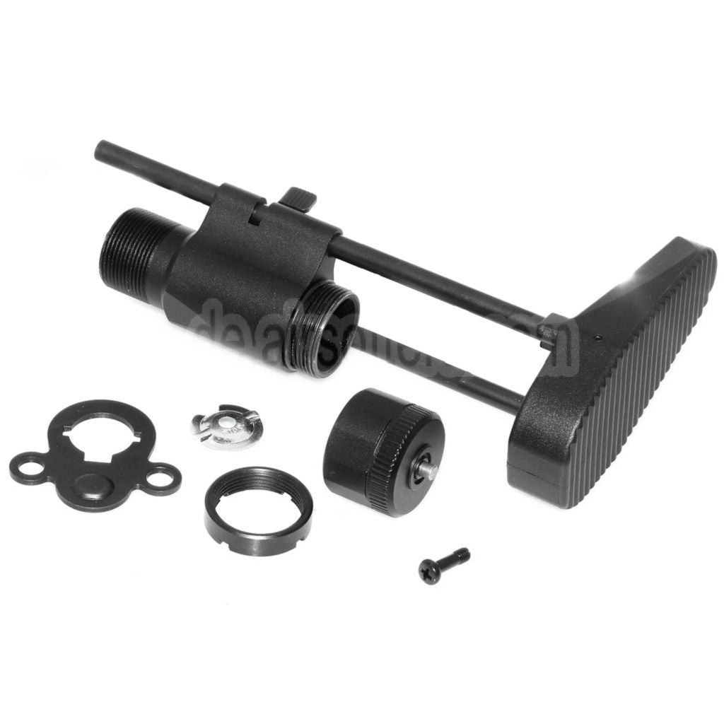 AirsoftEra 6-Position PDW Einziehbarer Schiebeschaft Geeignet für Tokyo Marui M4 Serie AEG Gewehre Schwarz