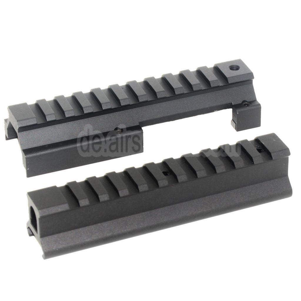 CYMA 130mm hoch niedrig 20mm Schienen Zielfernrohrmontage Set Geeignet für CYMA Tokyo Marui VFC MP5 Serie GBB AEG Gewehre Airsoft Schwarz
