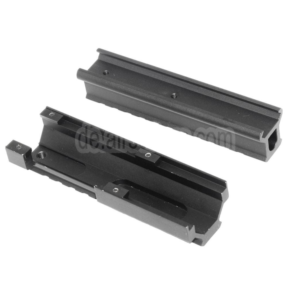 CYMA 130mm hoch niedrig 20mm Schienen Zielfernrohrmontage Set Geeignet für CYMA Tokyo Marui VFC MP5 Serie GBB AEG Gewehre Airsoft Schwarz