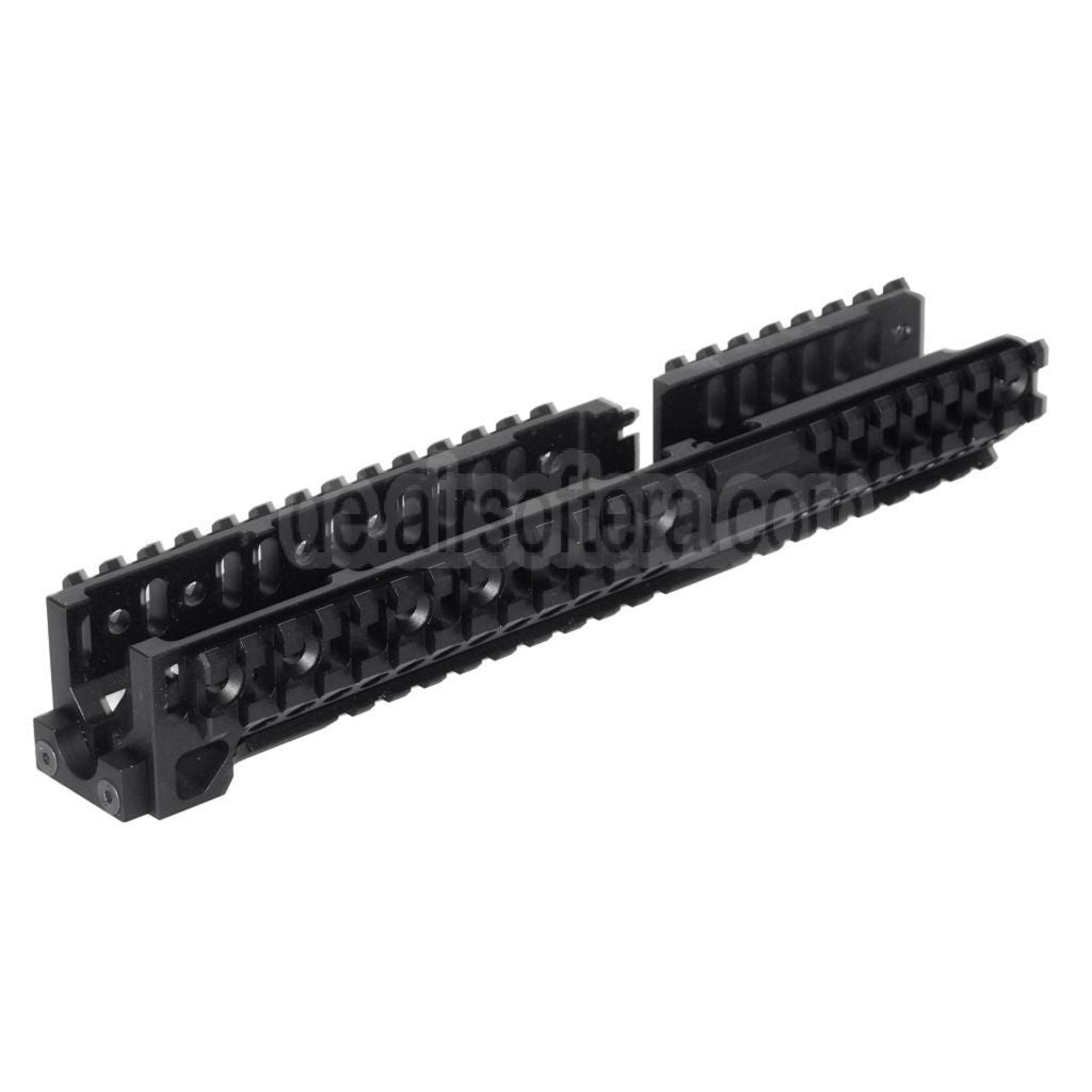 5KU CNC 254mm B30 Stil Langer Unterer Handschutz Schienen System Geeignet für CYMA AKM AK74 AK102 AK104 AK105 AK Serie AEG Gewehre Airsoft Schwarz