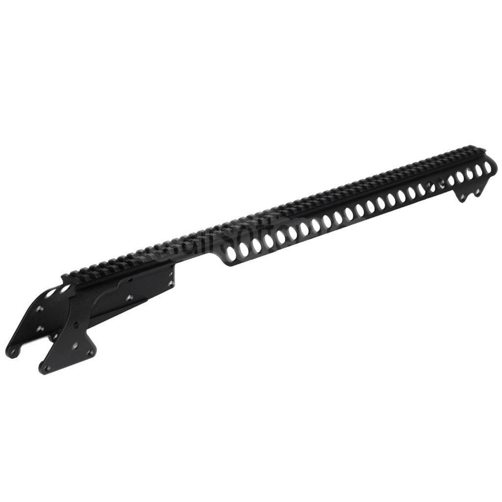 CYMA 537mm Aluminium Ober schienen System mit 6-Schalen Trägerhalterung Geeignet für CYMA Tokyo Marui M870 Serie Schrotflinte Airsoft Schwarz