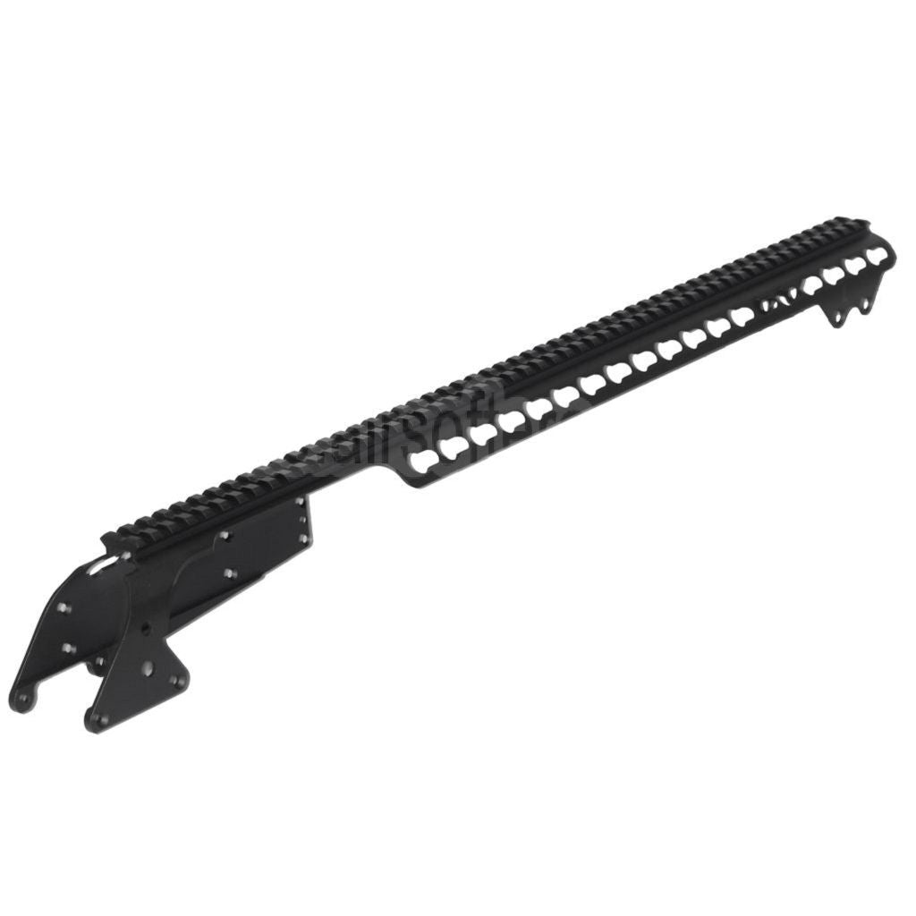 CYMA 537mm Aluminium KeyMod Ober schienen System mit 6-Schalen Trägerhalterung Geeignet für CYMA Tokyo Marui M870 Serie Schrotflinte Airsoft Schwarz