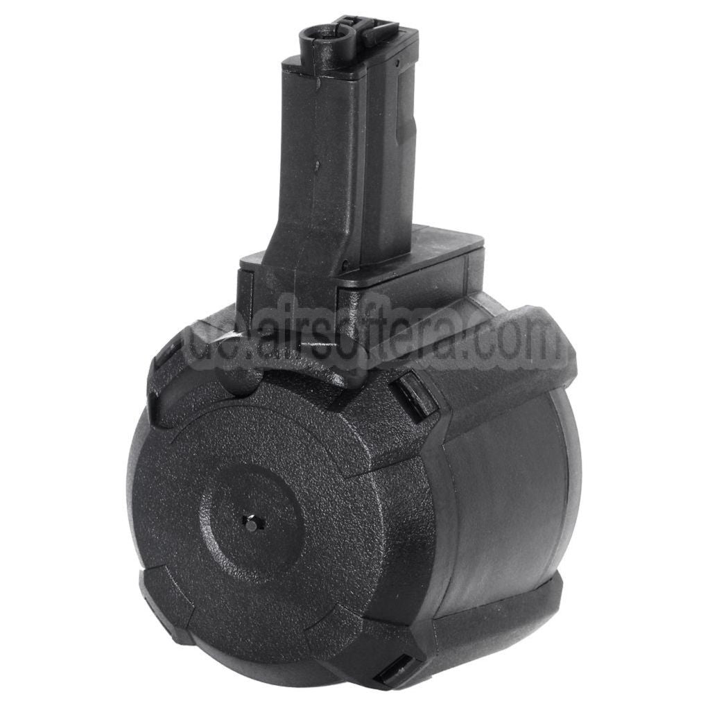 BATTLEAXE 1400rd Elektrisch Trommelmagazin Geeignet für MP5 Serie AEG Gewehre Airsoft Schwarz
