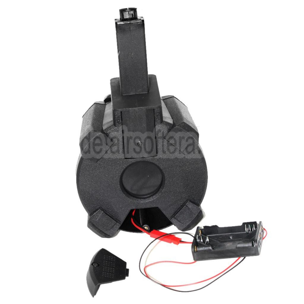 BATTLEAXE 1400rd Elektrisch Trommelmagazin Geeignet für MP5 Serie AEG Gewehre Airsoft Schwarz