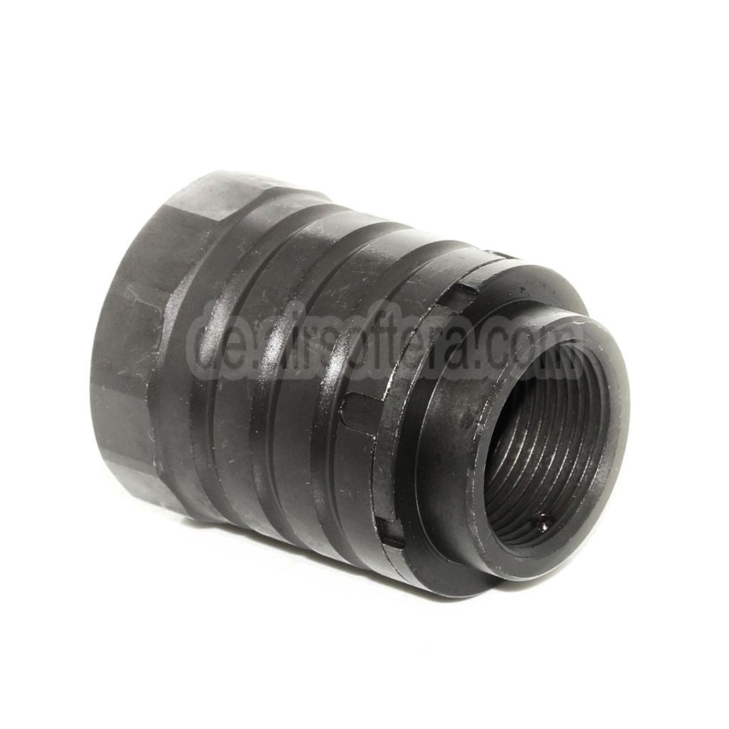 5KU 50mm 360 X37 Mündungsbremse Mündungsfeuerdämpfer mit Blast Shield Geeignet für +24mm CW Rechtsgewinde Lauf Gewehre Airsoft Schwarz
