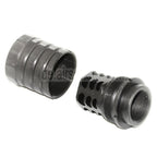 5KU 50mm 360 X37 Mündungsbremse Mündungsfeuerdämpfer mit Blast Shield Geeignet für +24mm CW Rechtsgewinde Lauf Gewehre Airsoft Schwarz