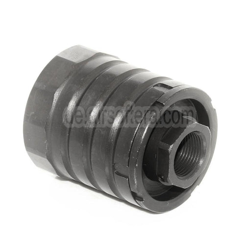 5KU 48mm 360 X37 Mündungsbremse Mündungsfeuerdämpfer mit Blast Shield Geeignet für -14mm CCW Gegen den Uhrzeigersinn Lauf Gewehre Airsoft Schwarz