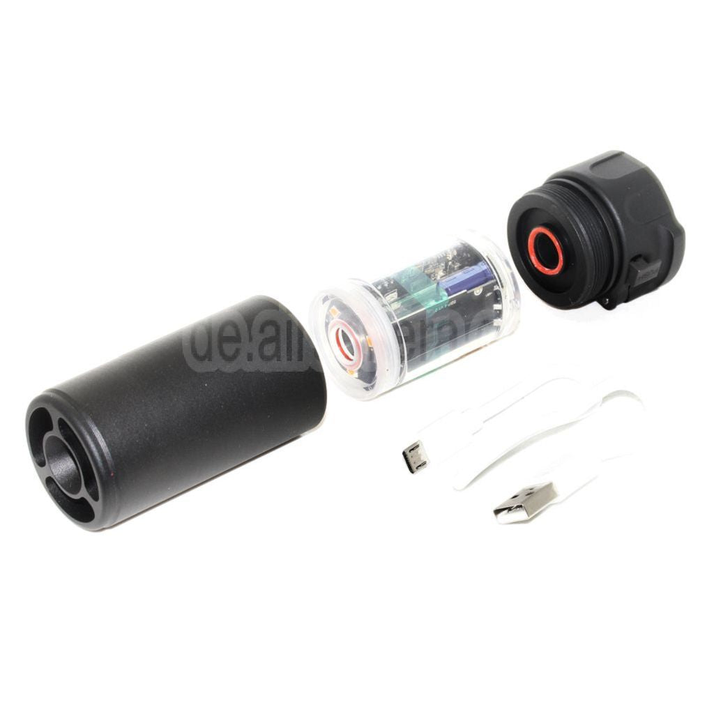 5KU 92mm Mini Schalldämpfer mit Spitfire Tracer Geeignet für -14mm CCW Gegen den Uhrzeigersinn Lauf Gewehre Airsoft