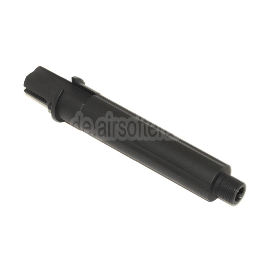 APS 5.375/5.875 Zoll Stubby Außenlauf -14mm CCW Counter-Clockwise Thread Geeignet für APS ASR Serie M4 M16 AEG Gewehre Airsoft Schwarz