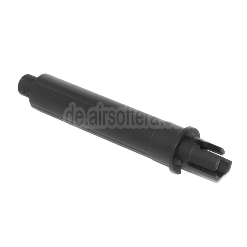 APS 5.375/5.875 Zoll Stubby Außenlauf -14mm CCW Counter-Clockwise Thread Geeignet für APS ASR Serie M4 M16 AEG Gewehre Airsoft Schwarz