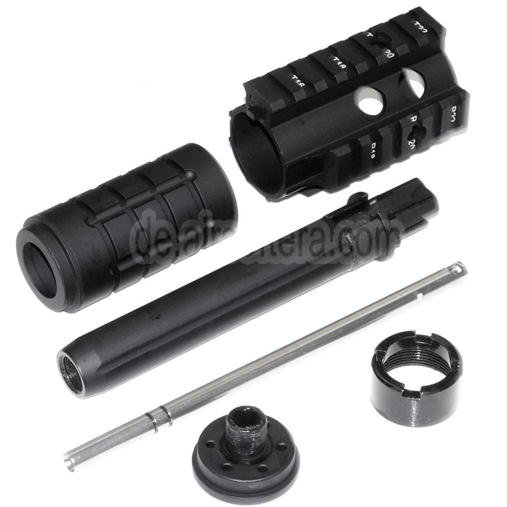 APS 166mm Mini Patriot Vorderes Kit äußerer Lauf Free Float Handschutz Schienen System Geeignet für APS ASR Tokyo Marui M4 M16 Serie AEG Gewehre Airsoft Schwarz