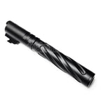5KU 5 Zoll 123/127mm CNC Aluminium Tornado Stil Spiral Äußerer Lauf +11mm CW im Uhrzeigersinn Geeignet für Armorer Works AW WE-TECH Tokyo Marui Hi-Capa 5.1 GBB Pistolen Airsoft