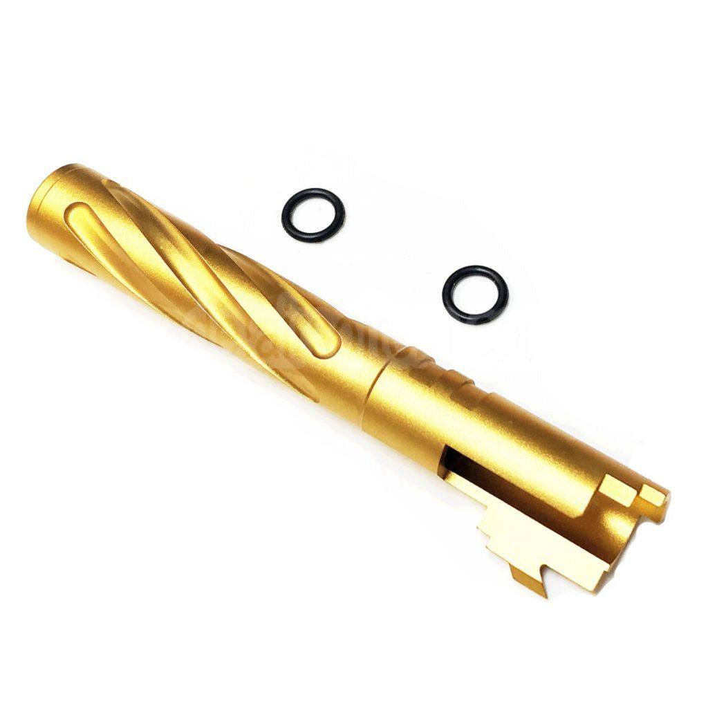 5KU 5 Zoll 123/127mm CNC Aluminium Tornado Stil Spiral Äußerer Lauf +11mm CW im Uhrzeigersinn Geeignet für Armorer Works AW WE-TECH Tokyo Marui Hi-Capa 5.1 GBB Pistolen Airsoft
