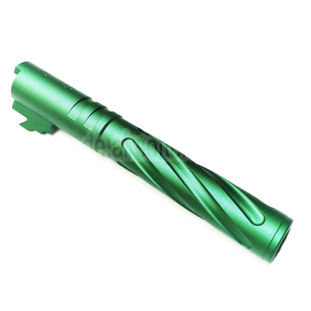 5KU 5 Zoll 123/127mm CNC Aluminium Tornado Stil Spiral Äußerer Lauf +11mm CW im Uhrzeigersinn Geeignet für Armorer Works AW WE-TECH Tokyo Marui Hi-Capa 5.1 GBB Pistolen Airsoft