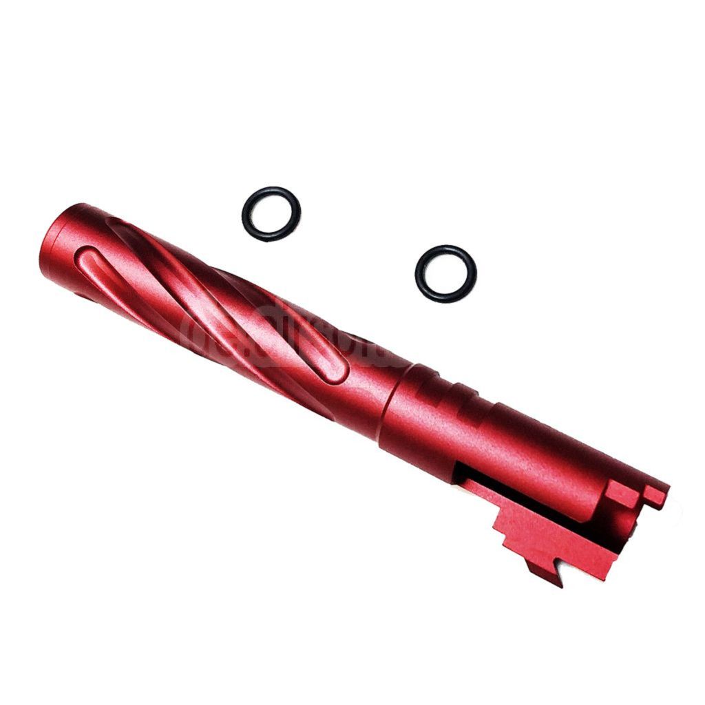 5KU 5 Zoll 123/127mm CNC Aluminium Tornado Stil Spiral Äußerer Lauf +11mm CW im Uhrzeigersinn Geeignet für Armorer Works AW WE-TECH Tokyo Marui Hi-Capa 5.1 GBB Pistolen Airsoft