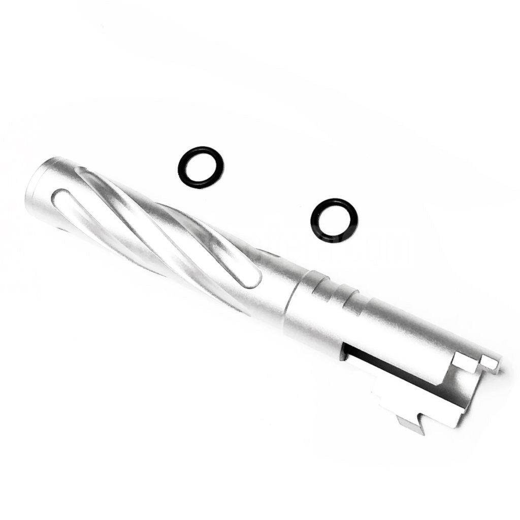 5KU 5 Zoll 123/127mm CNC Aluminium Tornado Stil Spiral Äußerer Lauf +11mm CW im Uhrzeigersinn Geeignet für Armorer Works AW WE-TECH Tokyo Marui Hi-Capa 5.1 GBB Pistolen Airsoft