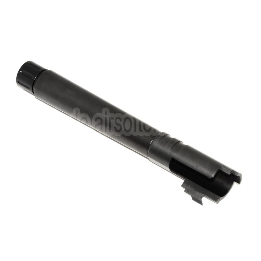 AIP 123mm/127mm Gewinde Äußerer Lauf mit Adapter und Abdeckung Geeignet für Tokyo Marui Hi-Capa 5.1 GBB Pistolen Airsoft Schwarz