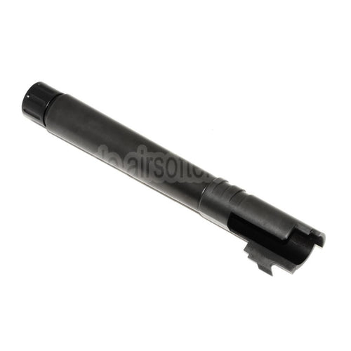 AIP 123mm/127mm Gewinde Äußerer Lauf mit Adapter und Abdeckung Geeignet für Tokyo Marui Hi-Capa 5.1 GBB Pistolen Airsoft Schwarz