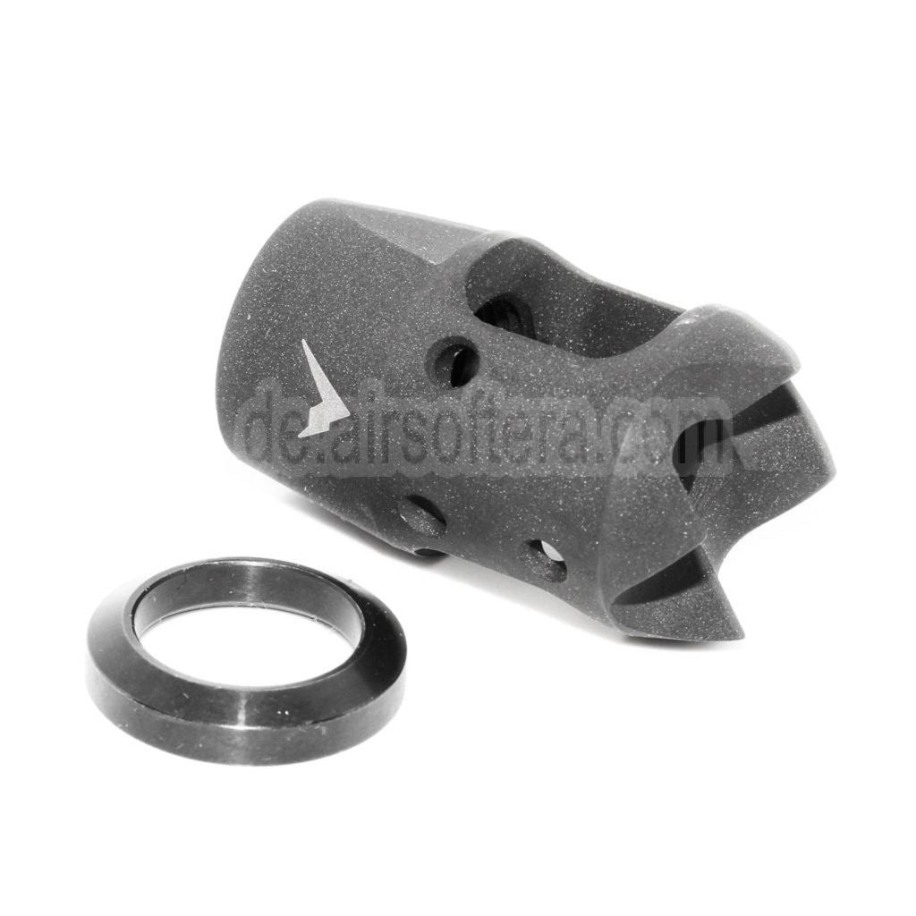 PTS Rainier Arms MINI XT COMP Mündungsfeuerdämpfer Geeignet für +14mm CW Rechtsgewinde Lauf Gewehre Airsoft