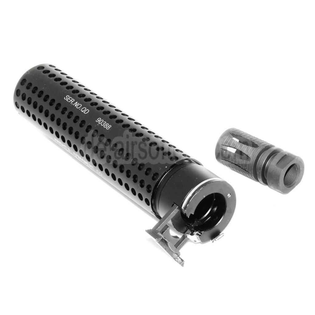 5KU 172mm KAC Stil QD Laufverlängerungsrohr Schalldämpfer mit Mündungsfeuerdämpfer Geeignet für -14mm CCW Gegen den Uhrzeigersinn Lauf Gewehre Airsoft Schwarz