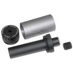 5KU 175mm DTK PUTNIK Attrappe Schalldämpfer mit +24mm CW Im Uhrzeigersinn / -14mm CCW Gegen den Uhrzeigersinn Adapter Schwarz/Grau