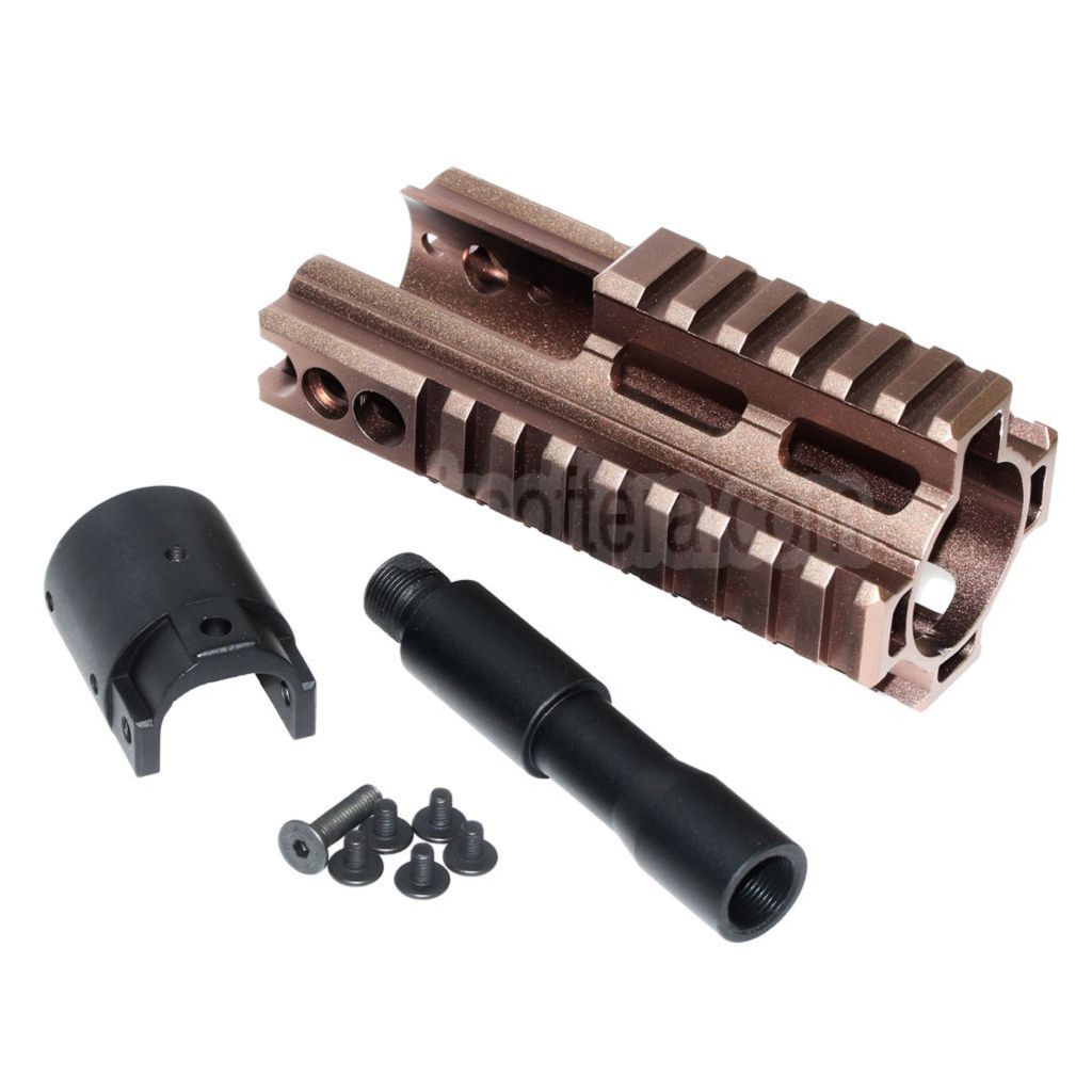 AirsoftEra CNC Aluminum 125mm 4-seitiger Handschutz schienen system Geeignet für Double Bell BY-805 VFC WE-Tech Tokyo Marui SCAR Serie AEG GBB Gewehre