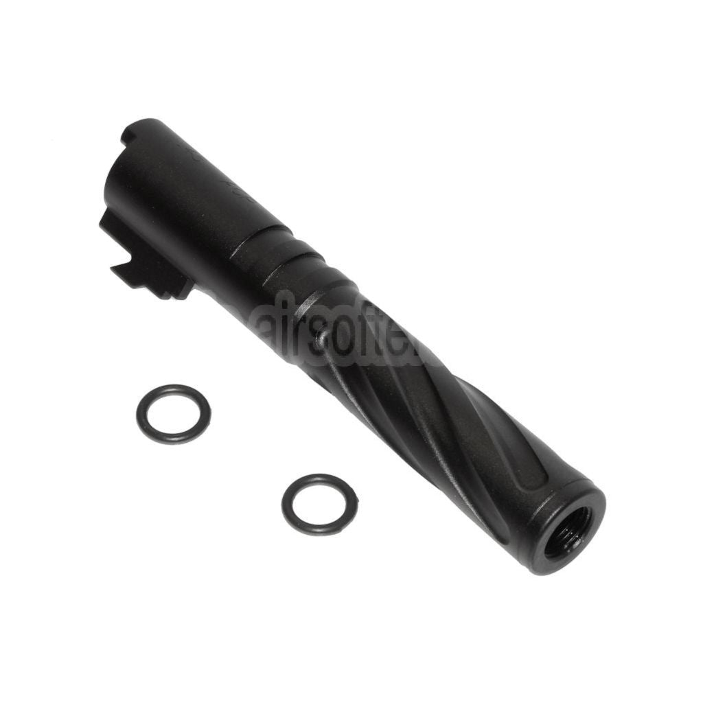 5KU 4.3 Zoll CNC Aluminium Tornado Stil Spiral Äußerer Lauf +11mm CW im Uhrzeigersinn Geeignet für Tokyo Marui Hi-Capa 4.3 GBB Pistolen Airsoft