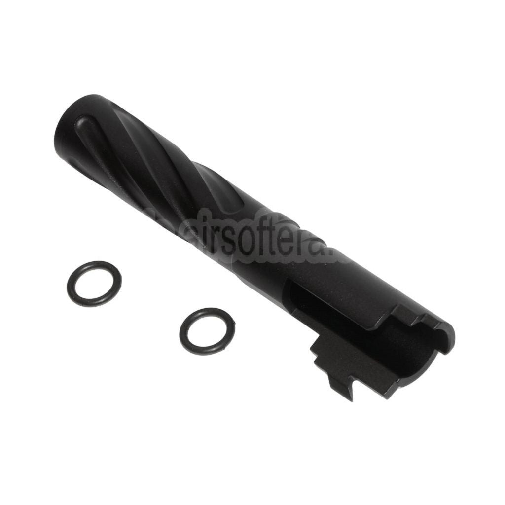 5KU 4.3 Zoll CNC Aluminium Tornado Stil Spiral Äußerer Lauf +11mm CW im Uhrzeigersinn Geeignet für Tokyo Marui Hi-Capa 4.3 GBB Pistolen Airsoft