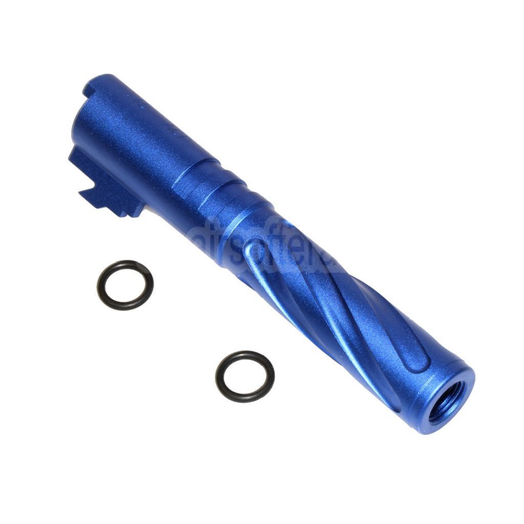 5KU 4.3 Zoll CNC Aluminium Tornado Stil Spiral Äußerer Lauf +11mm CW im Uhrzeigersinn Geeignet für Tokyo Marui Hi-Capa 4.3 GBB Pistolen Airsoft