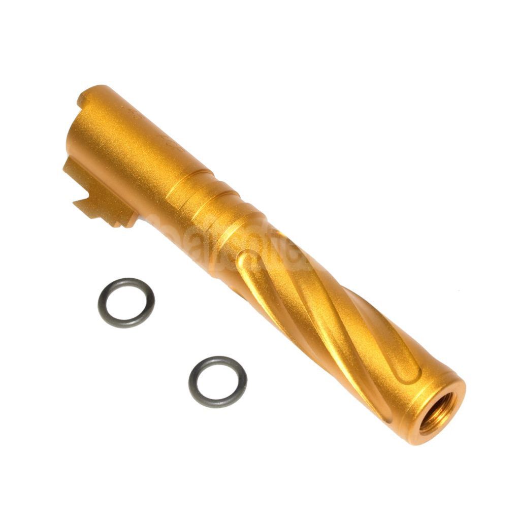 5KU 4.3 Zoll CNC Aluminium Tornado Stil Spiral Äußerer Lauf +11mm CW im Uhrzeigersinn Geeignet für Tokyo Marui Hi-Capa 4.3 GBB Pistolen Airsoft