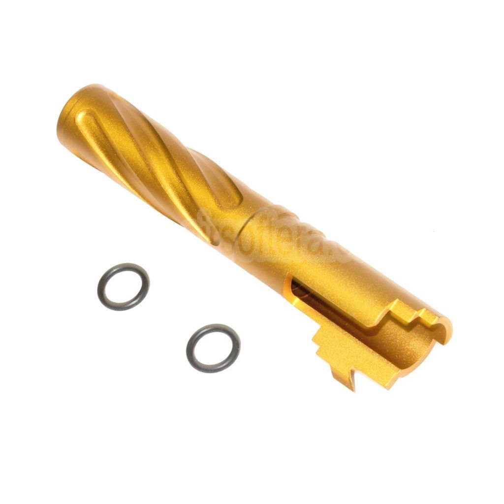 5KU 4.3 Zoll CNC Aluminium Tornado Stil Spiral Äußerer Lauf +11mm CW im Uhrzeigersinn Geeignet für Tokyo Marui Hi-Capa 4.3 GBB Pistolen Airsoft