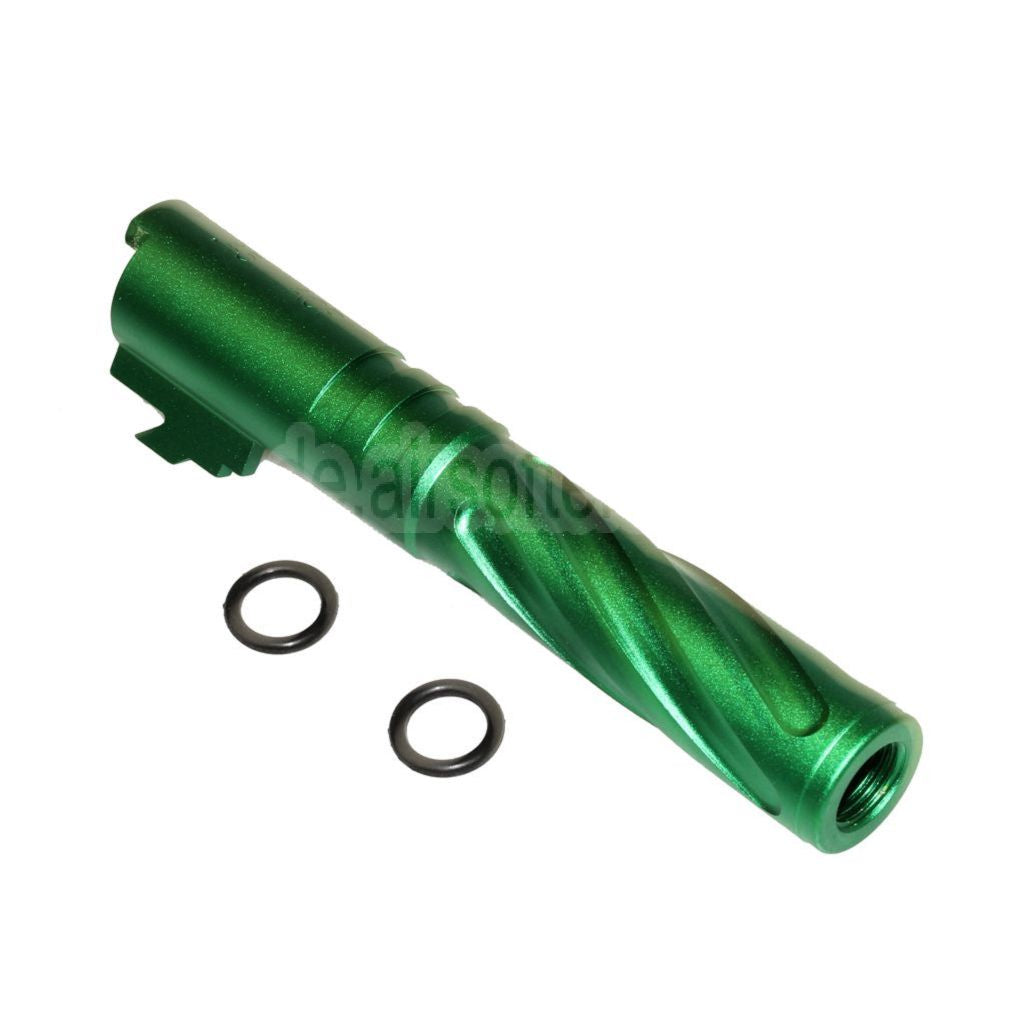 5KU 4.3 Zoll CNC Aluminium Tornado Stil Spiral Äußerer Lauf +11mm CW im Uhrzeigersinn Geeignet für Tokyo Marui Hi-Capa 4.3 GBB Pistolen Airsoft