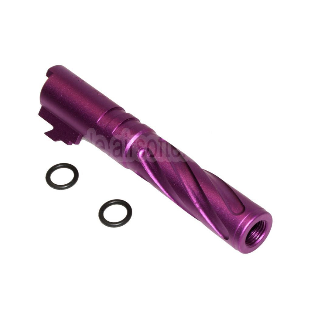 5KU 4.3 Zoll CNC Aluminium Tornado Stil Spiral Äußerer Lauf +11mm CW im Uhrzeigersinn Geeignet für Tokyo Marui Hi-Capa 4.3 GBB Pistolen Airsoft