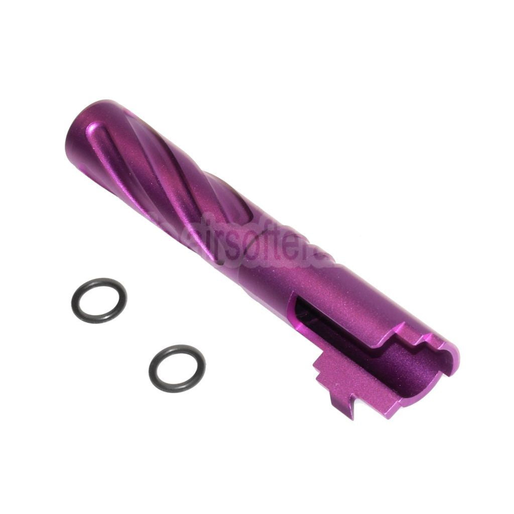 5KU 4.3 Zoll CNC Aluminium Tornado Stil Spiral Äußerer Lauf +11mm CW im Uhrzeigersinn Geeignet für Tokyo Marui Hi-Capa 4.3 GBB Pistolen Airsoft