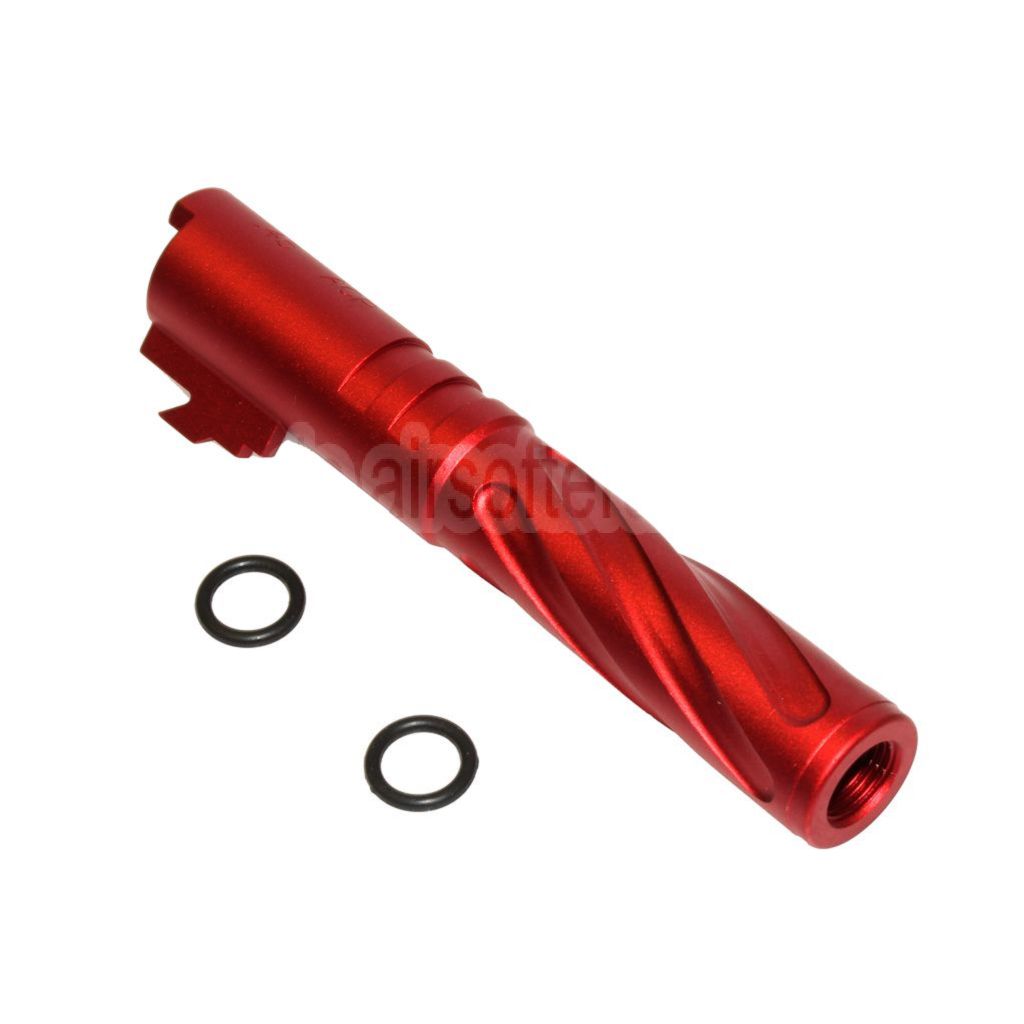 5KU 4.3 Zoll CNC Aluminium Tornado Stil Spiral Äußerer Lauf +11mm CW im Uhrzeigersinn Geeignet für Tokyo Marui Hi-Capa 4.3 GBB Pistolen Airsoft