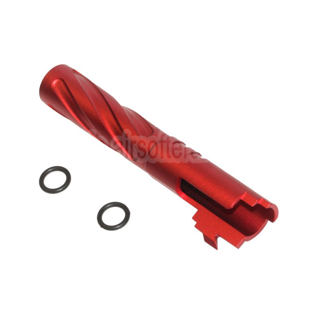 5KU 4.3 Zoll CNC Aluminium Tornado Stil Spiral Äußerer Lauf +11mm CW im Uhrzeigersinn Geeignet für Tokyo Marui Hi-Capa 4.3 GBB Pistolen Airsoft