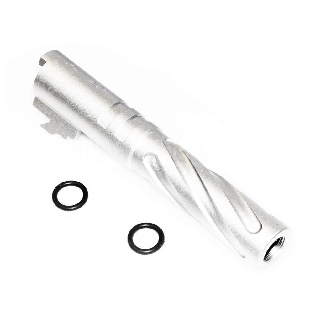 5KU 4.3 Zoll CNC Aluminium Tornado Stil Spiral Äußerer Lauf +11mm CW im Uhrzeigersinn Geeignet für Tokyo Marui Hi-Capa 4.3 GBB Pistolen Airsoft