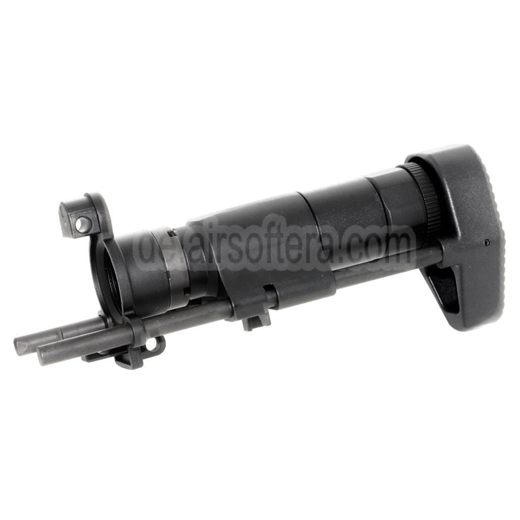 AirsoftEra CNC Aluminum Einziehbarer Schaft mit Adapter Geeignet für CYMA Tokyo Marui MP5K Serie AEG Gewehre Schwarz