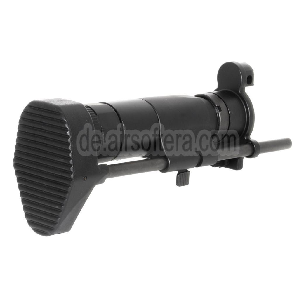 AirsoftEra CNC Aluminum Einziehbarer Schaft mit Adapter Geeignet für CYMA Tokyo Marui MP5K Serie AEG Gewehre Schwarz