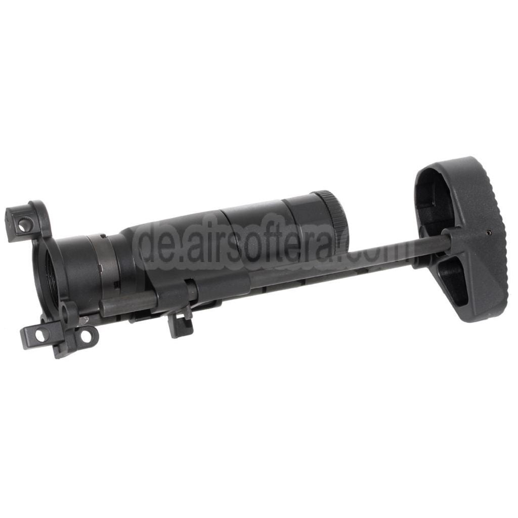 AirsoftEra CNC Aluminum Einziehbarer Schaft mit Adapter Geeignet für CYMA Tokyo Marui MP5K Serie AEG Gewehre Schwarz