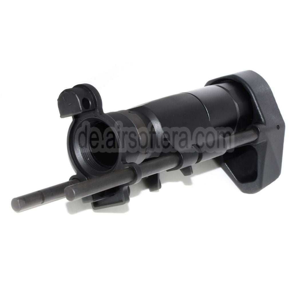 AirsoftEra CNC Aluminum Einziehbarer Schaft mit Adapter Geeignet für CYMA Tokyo Marui MP5K Serie AEG Gewehre Schwarz