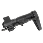 AirsoftEra CNC Aluminum Einziehbarer Schaft mit Adapter Geeignet für CYMA Tokyo Marui MP5 Serie AEG Gewehre Schwarz