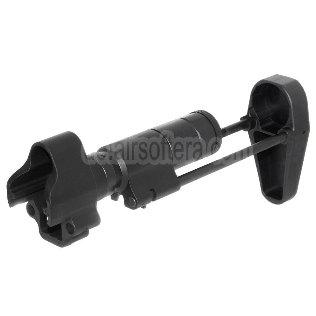 AirsoftEra CNC Aluminum Einziehbarer Schaft mit Adapter Geeignet für CYMA Tokyo Marui MP5 Serie AEG Gewehre Schwarz