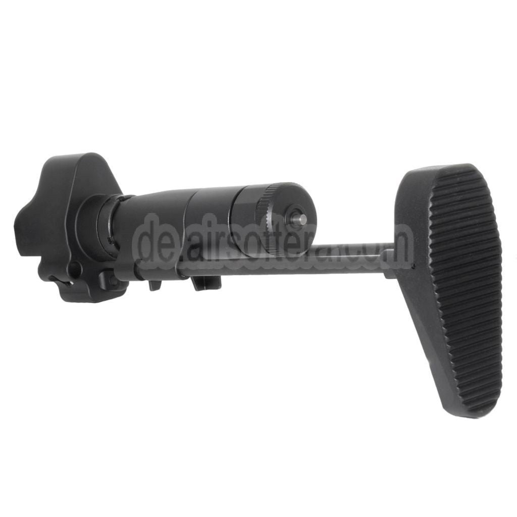 AirsoftEra CNC Aluminum Einziehbarer Schaft mit Adapter Geeignet für CYMA Tokyo Marui MP5 Serie AEG Gewehre Schwarz