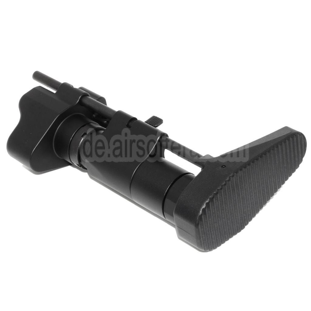 AirsoftEra CNC Aluminum Einziehbarer Schaft mit Adapter Geeignet für CYMA Tokyo Marui MP5 Serie AEG Gewehre Schwarz