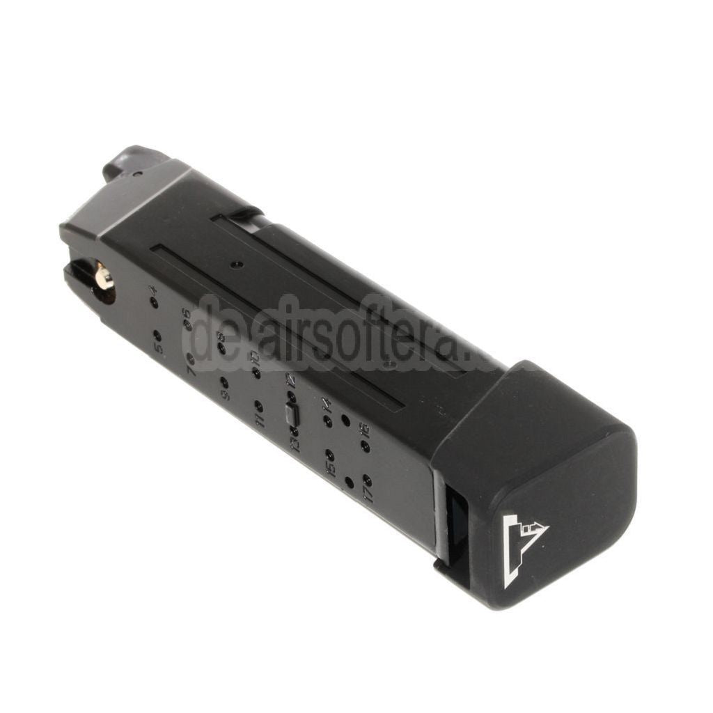 APS TTI 23rd Gas Magazin mit Dickem Boden Geeignet für G17 G18C G-Serie GBB Pistolen Airsoft Schwarz