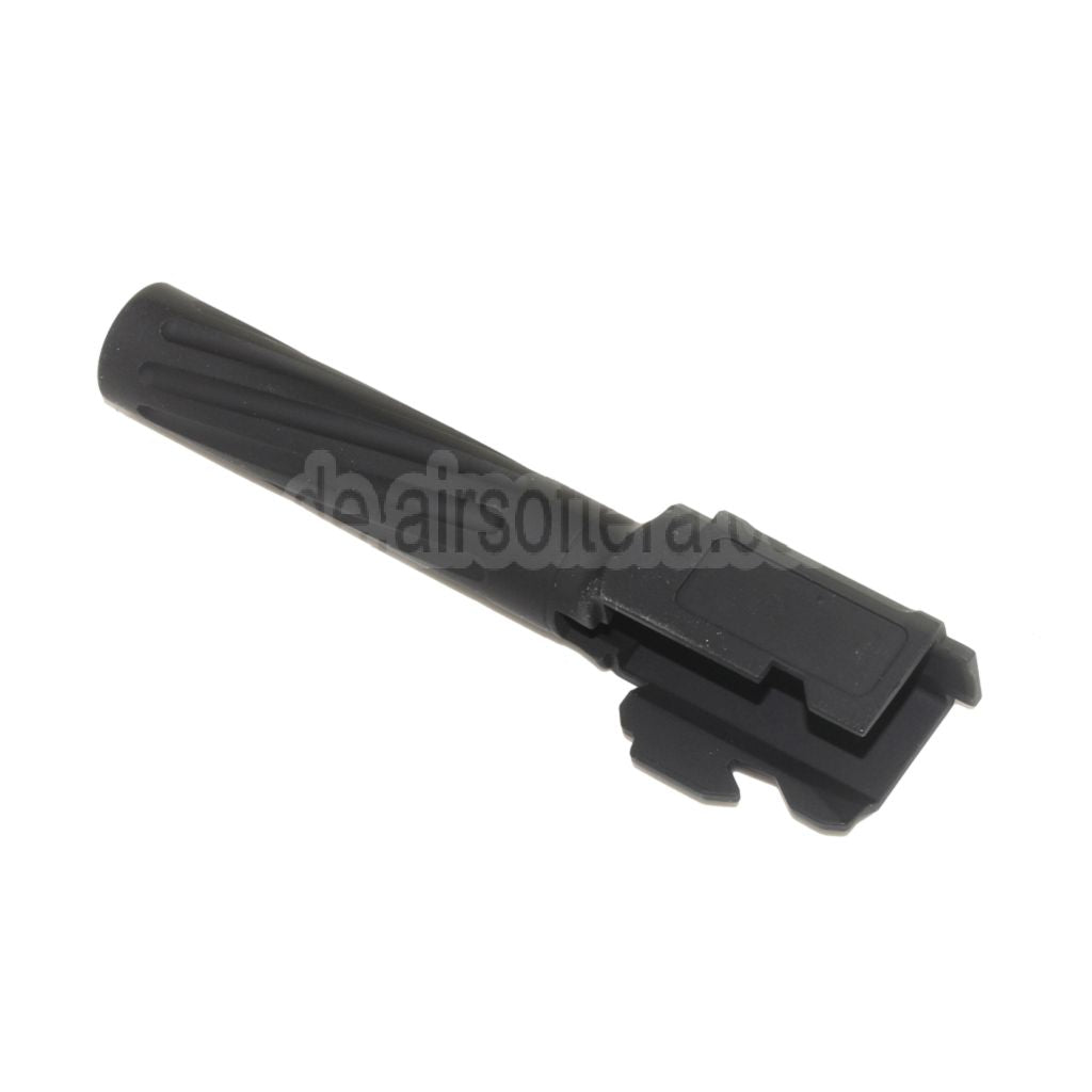 APS EMG 98mm/112mm Geriffelte Spirale Äußerer Lauf +12mm CW im Uhrzeigersinn Geeignet für APS EMG F1 Firearms BSF Serie GBB Pistolen Airsoft Schwarz