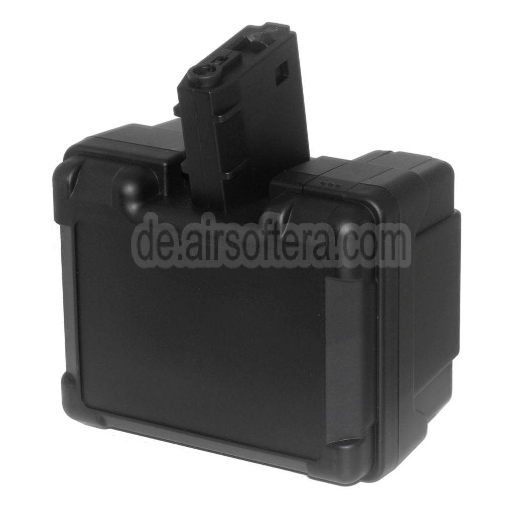 AirsoftEra 2600rd Elektrisch Trommelmagazin Geeignet für M4 M16 Serie AEG Gewehre Schwarz
