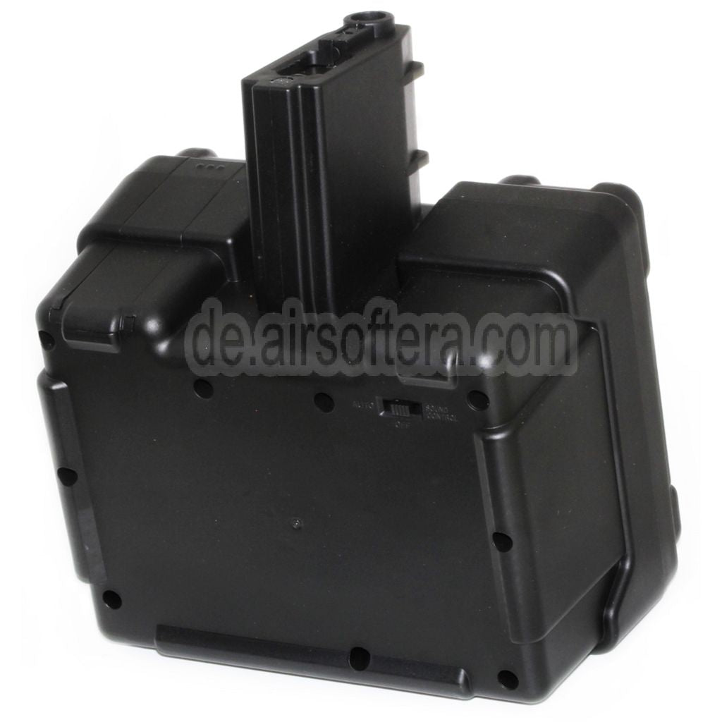 AirsoftEra 2600rd Elektrisch Trommelmagazin Geeignet für M4 M16 Serie AEG Gewehre Schwarz
