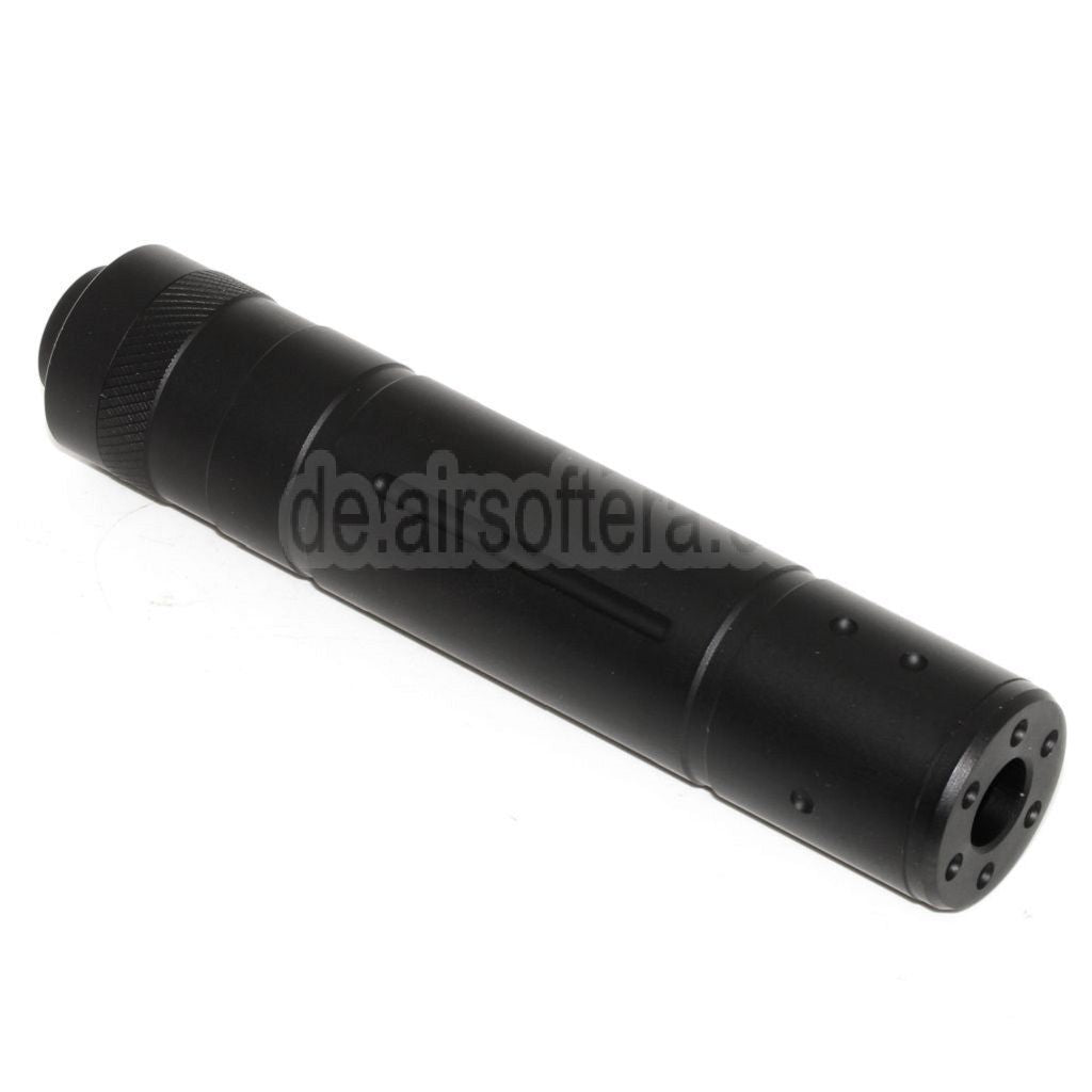 DOUBLE BELL 155mm x 32mm Schalldämpfer Geeignet für -14mm CCW Gegen den Uhrzeigersinn Gewehre Airsoft Schwarz